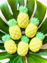 Load image into Gallery viewer, Pineapple shaped soap, yellow with green stem