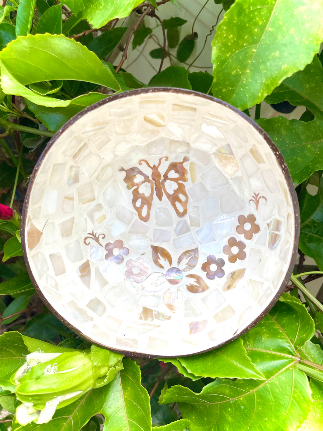 Mother Of Pearl Mosaic Coconut Shell Bowls