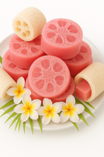 Load image into Gallery viewer, Plumeria Loofah Soap Body Scrub
