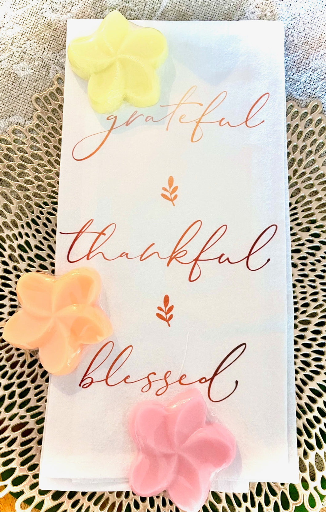 Grateful, Thankful, Blessed Hand Towel & Soap Gift Set