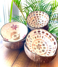 Load image into Gallery viewer, Mother Of Pearl Mosaic Coconut Shell Bowls
